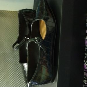 Croc pattern Mary Jane flats